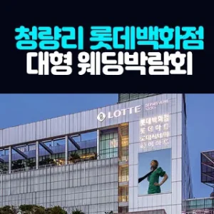 8월 청량리 롯데백화점 대형 웨딩박람회